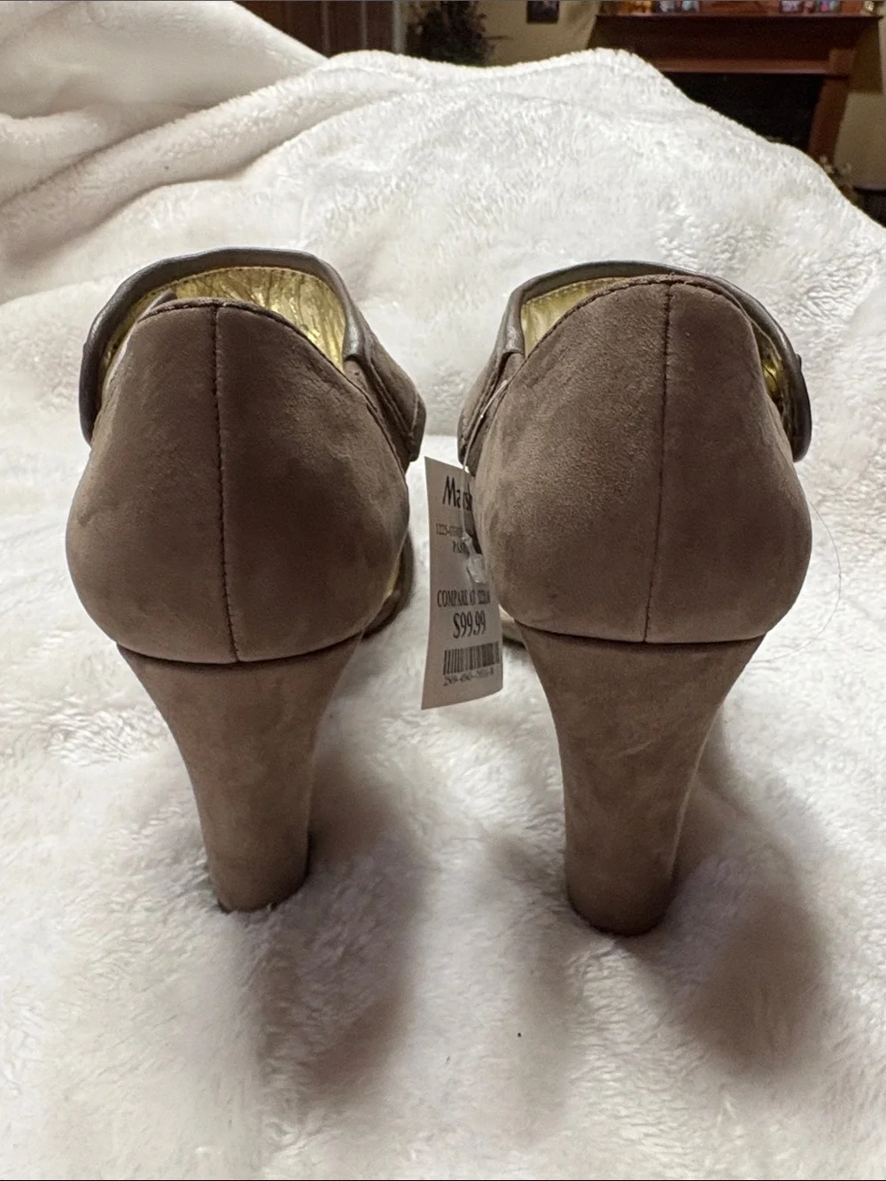 Michael Kors Suede Tassel Peep-Toe Heels